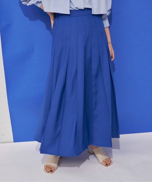 Aunt Marie's（アントマリーズ）の「フロントタックプリーツスカート（スカート・レディース・ブルー/ブラック・FREE）」の7枚目の写真