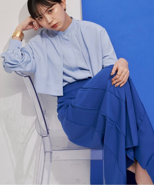 Aunt Marie's（アントマリーズ）の「フロントタックプリーツスカート（スカート・レディース・ブルー/ブラック・FREE）」の11枚目の写真