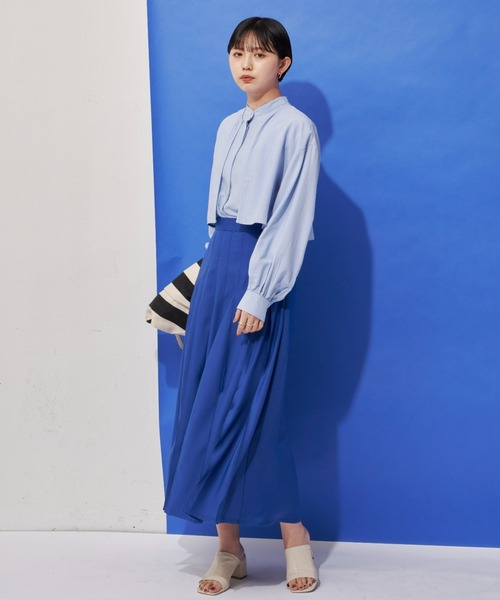 Aunt Marie's（アントマリーズ）の「フロントタックプリーツスカート（スカート・レディース・ブルー/ブラック・FREE）」の21枚目の写真