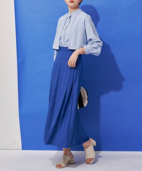 Aunt Marie's（アントマリーズ）の「フロントタックプリーツスカート（スカート・レディース・ブルー/ブラック・FREE）」の8枚目の写真