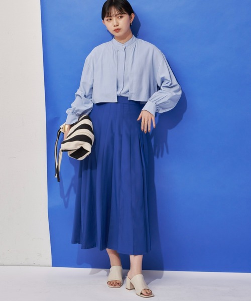 Aunt Marie's（アントマリーズ）の「フロントタックプリーツスカート（スカート・レディース・ブルー/ブラック・FREE）」の16枚目の写真