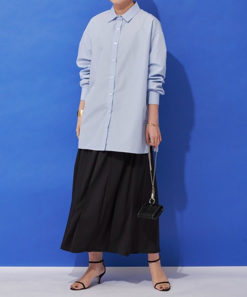 Aunt Marie's（アントマリーズ）の「フロントタックプリーツスカート（スカート・レディース・ブルー/ブラック・FREE）」の5枚目の写真