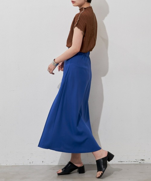 Aunt Marie's（アントマリーズ）の「フロントタックプリーツスカート（スカート・レディース・ブルー/ブラック・FREE）」の14枚目の写真