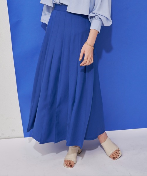 Aunt Marie's（アントマリーズ）の「フロントタックプリーツスカート（スカート・レディース・ブルー/ブラック・FREE）」の15枚目の写真