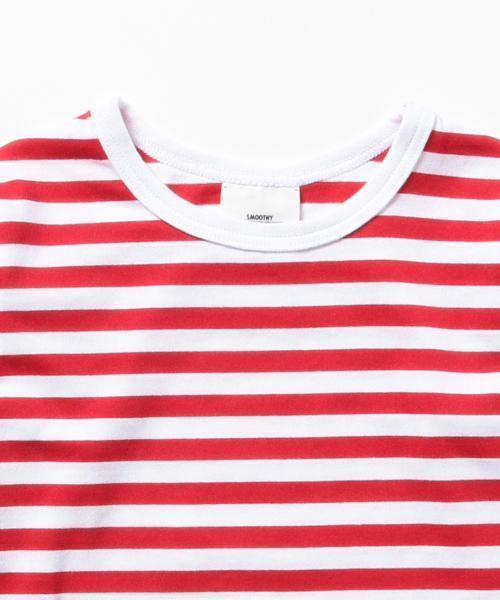 Smoothy（スムージー）の「Smoothy / ボーダー 長袖Tシャツ (90～130cm)（Tシャツ/カットソー・キッズ・ブルー/ネイビー/ピンク/レッド・110/100/130/120/90t）」の7枚目の写真