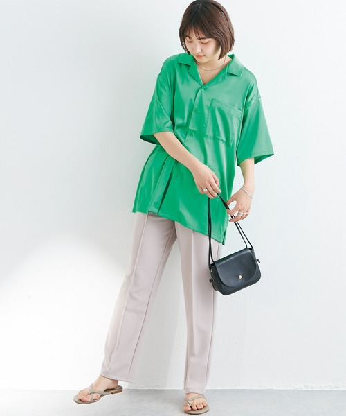 LAVEANGE（ラビアンジェ）の「オープンカラーシャツ（シャツ/ブラウス・レディース・ブラック/パープル/ピンク/ブルー/ライトグリーン・F）」の18枚目の写真