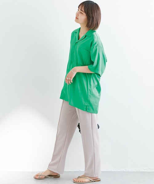 LAVEANGE（ラビアンジェ）の「オープンカラーシャツ（シャツ/ブラウス・レディース・ブラック/パープル/ピンク/ブルー/ライトグリーン・F）」の19枚目の写真