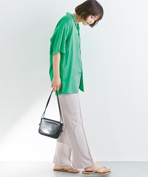 LAVEANGE（ラビアンジェ）の「オープンカラーシャツ（シャツ/ブラウス・レディース・ブラック/パープル/ピンク/ブルー/ライトグリーン・F）」の20枚目の写真