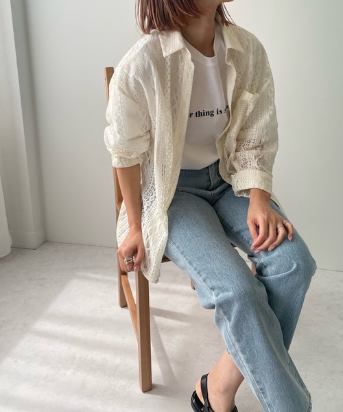 LE MORE(リモア)の「ハイウエストスリムテーパードデニム(デニムパンツ・レディース・ライトブルー・S/M)」の17枚目の写真