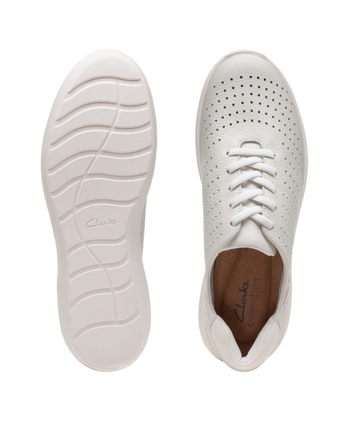 Clarks(クラークス)の「Kayleigh Aster / ケイリーアスター(ホワイトレザー)(スニーカー・レディース・ホワイト・UK5/UK6/UK4/UK3/UK3.5/UK4.5/UK5.5)」の3枚目の写真