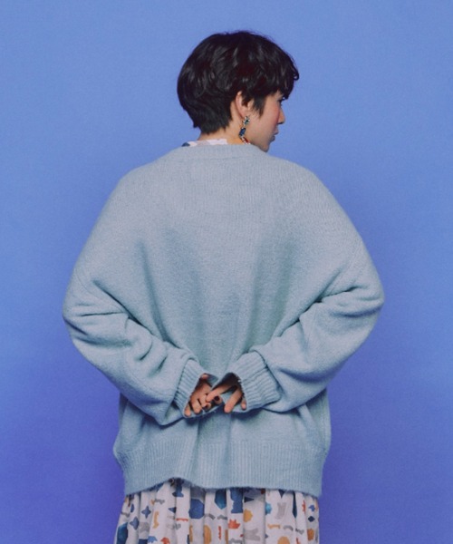 manana suerte(マニャーナスエルテ)の「オーバールーズニット(ニット/セーター・レディース・ブラック/パープル/ピンク/イエロー/グリーン/グレー/アイボリー/ライトブルー・FREE)」の20枚目の写真