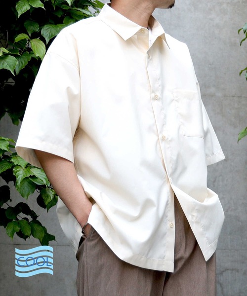 接触冷感で夏でも快適【BACKNUMBER】「COOL」ビッグシルエット半袖シャツ