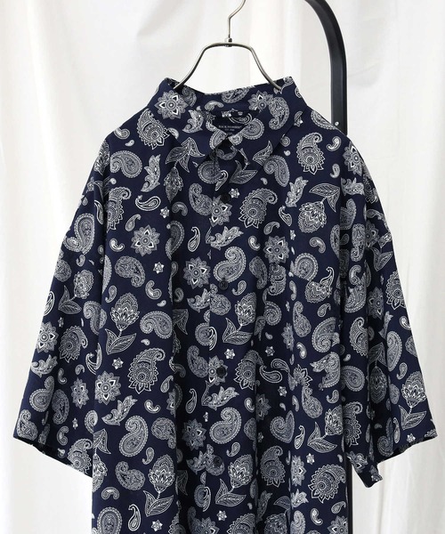 接触冷感で夏でも快適【BACKNUMBER】「COOL」ビッグシルエット半袖シャツ