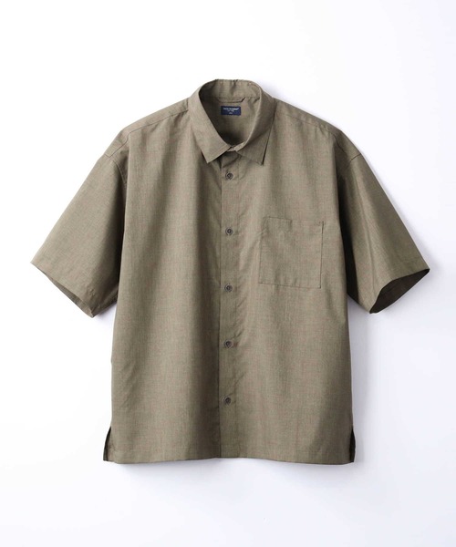 BACK NUMBER(バックナンバー)の「接触冷感で夏でも快適【BACK NUMBER】「COOL」ビッグシルエット半袖シャツ(シャツ/ブラウス・メンズ・オリーブ/ホワイト/ダークベージュ/ネイビー×ホワイト/グレー×ホワイト/ブラック・L/XL/M/S)」の11枚目の写真