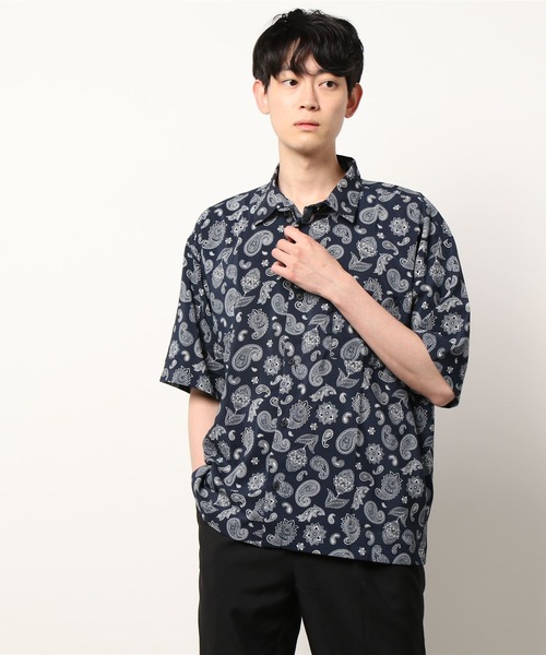 BACK NUMBER(バックナンバー)の「接触冷感で夏でも快適【BACK NUMBER】「COOL」ビッグシルエット半袖シャツ(シャツ/ブラウス・メンズ・オリーブ/ホワイト/ダークベージュ/ネイビー×ホワイト/グレー×ホワイト/ブラック・L/XL/M/S)」の22枚目の写真