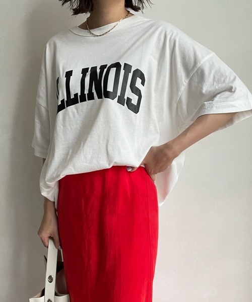 DouDou(ドゥドゥ)の「ILLINOIS 2WAY TEE(Tシャツ/カットソー・レディース・オフホワイト/グレー/チャコールグレー・FREE)」の8枚目の写真