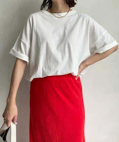 DouDou(ドゥドゥ)の「ILLINOIS 2WAY TEE(Tシャツ/カットソー・レディース・オフホワイト/グレー/チャコールグレー・FREE)」の11枚目の写真