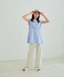 サロン アダム エ ロペ ストライプバンドカラー SALON adam et rope'（サロン アダム エ ロペ）の「【WEB限定