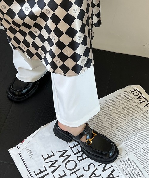 me+em select（ミームセレクト）の「チャンキーソールビットローファーサボサンダル（サンダル・レディース・アイボリー/ブラック/グリーン・37/38/39）」の5枚目の写真