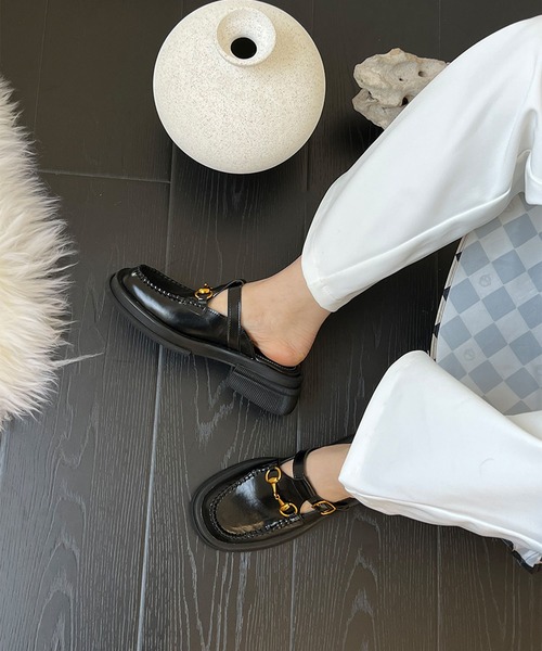 me+em select（ミームセレクト）の「チャンキーソールビットローファーサボサンダル（サンダル・レディース・アイボリー/ブラック/グリーン・37/38/39）」の7枚目の写真