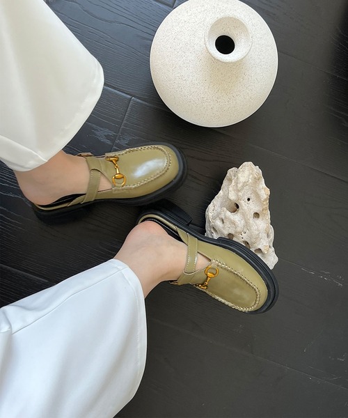 me+em select（ミームセレクト）の「チャンキーソールビットローファーサボサンダル（サンダル・レディース・アイボリー/ブラック/グリーン・37/38/39）」の14枚目の写真