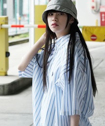 未使用級 プランテーション 2023 ニジミチェック バックタックカットソー青 トップス（ブルー・ネイビー/青色系・チェック柄）ファッション