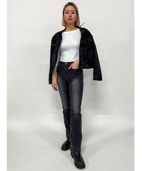 GAP（ギャップ）の「ハイライズ パッチポケット フレアデニム（デニムパンツ・レディース・ブラック・23/24/25/26/27/28/29/30）」の13枚目の写真