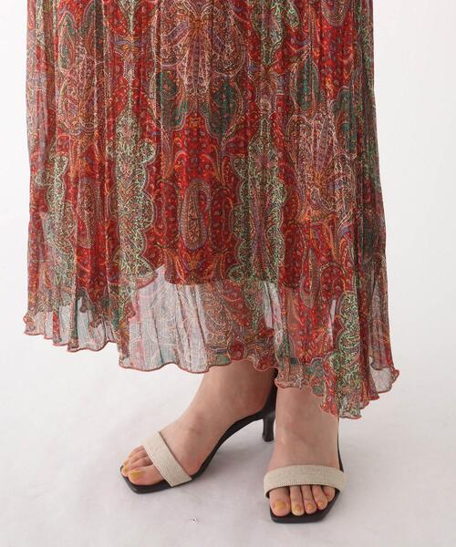 OPAQUE.CLIP（オペークドットクリップ）の「◆【ミュルーズモダン(R)】楊柳プリーツスカート【WEB限定サイズ】（スカート・レディース・ダークブラウン系/オレンジ系1・40/38/36）」の6枚目の写真