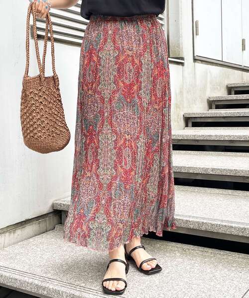 OPAQUE.CLIP（オペークドットクリップ）の「◆【ミュルーズモダン(R)】楊柳プリーツスカート【WEB限定サイズ】（スカート・レディース・ダークブラウン系/オレンジ系1・40/38/36）」の12枚目の写真