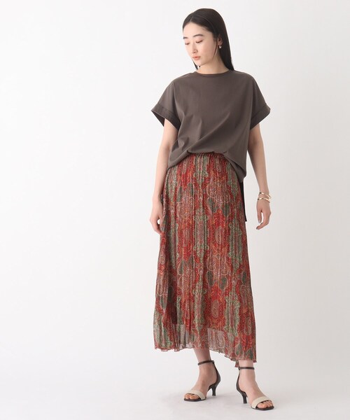 OPAQUE.CLIP（オペークドットクリップ）の「◆【ミュルーズモダン(R)】楊柳プリーツスカート【WEB限定サイズ】（スカート・レディース・ダークブラウン系/オレンジ系1・40/38/36）」の13枚目の写真