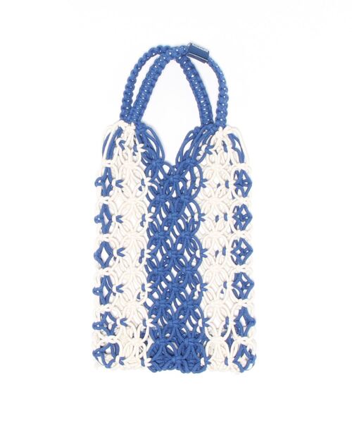 チャイハネ（チャイハネ）の「【チャイハネ】マクラメサウナミニバッグ（トートバッグ・レディース・ブラック/オレンジ/ブルー/グリーン・FREE）」の3枚目の写真