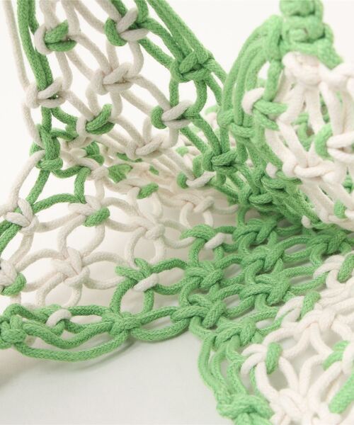 チャイハネ（チャイハネ）の「【チャイハネ】マクラメサウナミニバッグ（トートバッグ・レディース・ブラック/オレンジ/ブルー/グリーン・FREE）」の6枚目の写真