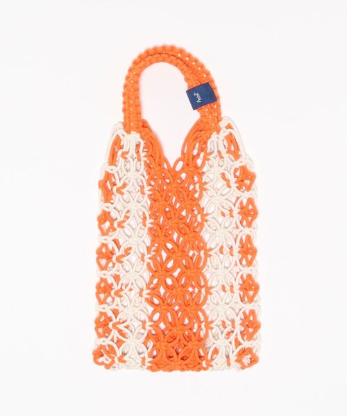 チャイハネ（チャイハネ）の「【チャイハネ】マクラメサウナミニバッグ（トートバッグ・レディース・ブラック/オレンジ/ブルー/グリーン・FREE）」の5枚目の写真