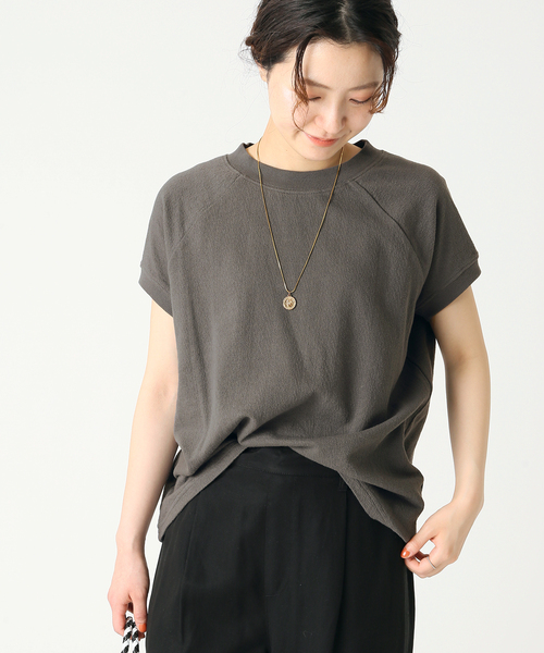 B.C STOCK(ベーセーストック)の「梨地ラグランTシャツ(Tシャツ/カットソー・レディース・ホワイト/ブラック/グリーン・FREE)」の3枚目の写真