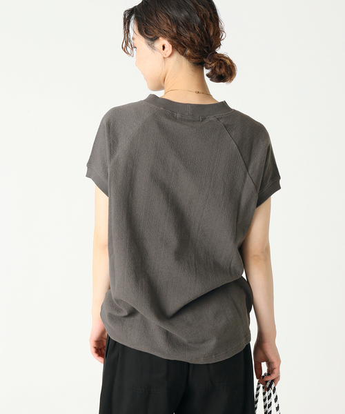 B.C STOCK(ベーセーストック)の「梨地ラグランTシャツ(Tシャツ/カットソー・レディース・ホワイト/ブラック/グリーン・FREE)」の7枚目の写真