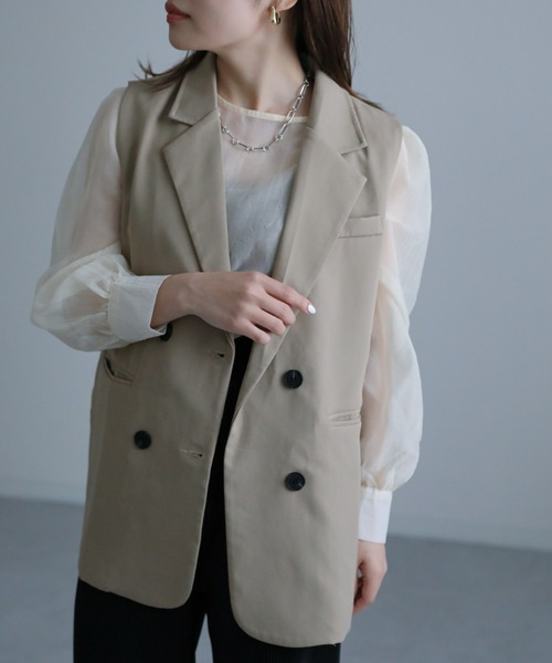 sakishimatokyo（サキシマトーキョー）の「テーラードベスト/ジレ（ベスト・レディース・ブラック/ベージュ/グレー・FREE）」の8枚目の写真