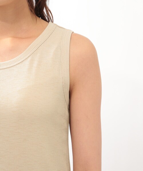 DRESKIP（ドレスキップ）の「◆【接触冷感】メランジタンクトップ（タンクトップ・レディース・ライトベージュ/オフホワイト/ブラック・02/03）」の8枚目の写真