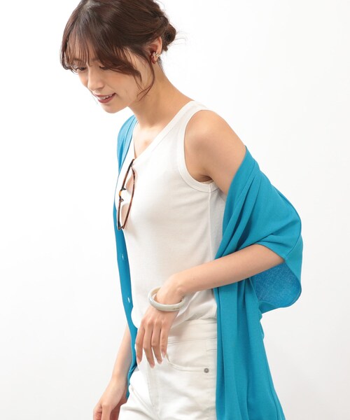 DRESKIP（ドレスキップ）の「◆【接触冷感】メランジタンクトップ（タンクトップ・レディース・ライトベージュ/オフホワイト/ブラック・02/03）」の12枚目の写真