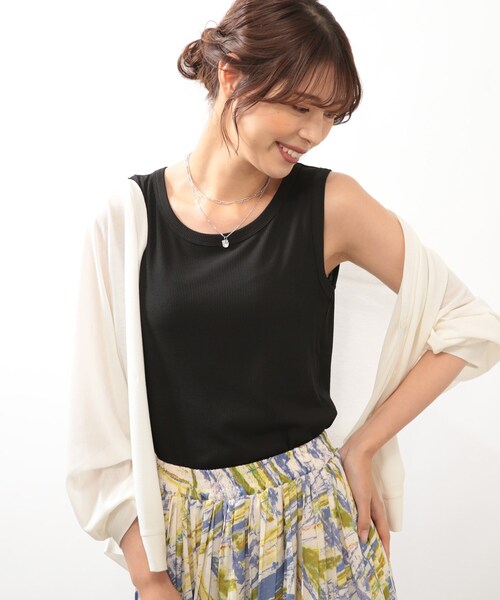DRESKIP（ドレスキップ）の「◆【接触冷感】メランジタンクトップ（タンクトップ・レディース・ライトベージュ/オフホワイト/ブラック・02/03）」の18枚目の写真