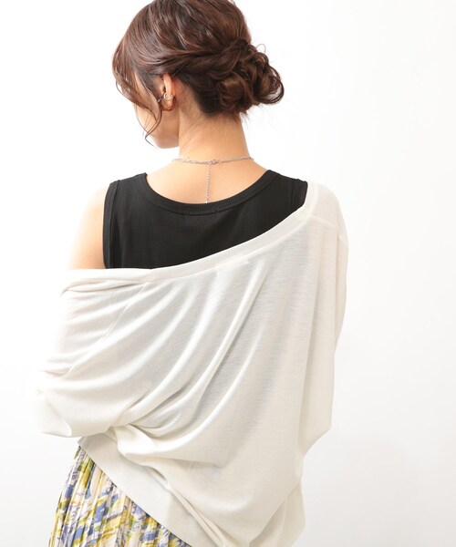 DRESKIP（ドレスキップ）の「◆【接触冷感】メランジタンクトップ（タンクトップ・レディース・ライトベージュ/オフホワイト/ブラック・02/03）」の20枚目の写真