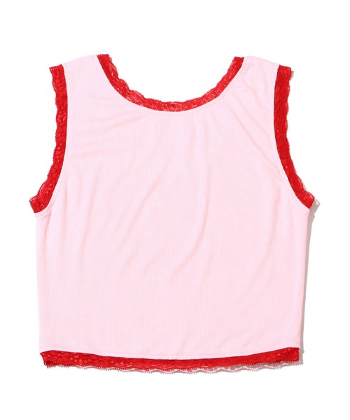atmos pink(アトモスピンク)の「atmos pink 配色レースタンクトップ / アトモスピンク ハイショクレースタンクトップ(タンクトップ・レディース・サックスブルー/ピンク/グリーン・S/M)」の8枚目の写真
