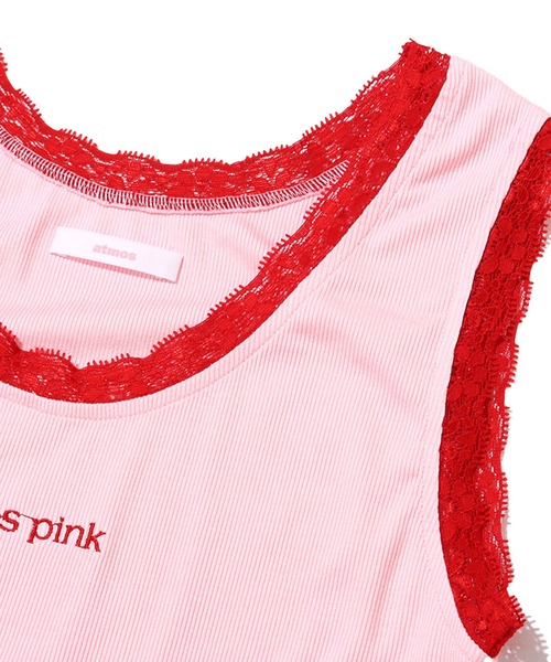 atmos pink(アトモスピンク)の「atmos pink 配色レースタンクトップ / アトモスピンク ハイショクレースタンクトップ(タンクトップ・レディース・サックスブルー/ピンク/グリーン・S/M)」の10枚目の写真