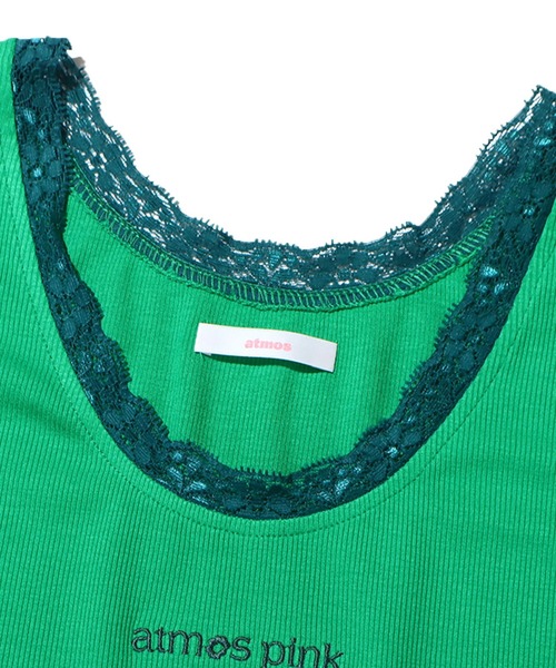 atmos pink(アトモスピンク)の「atmos pink 配色レースタンクトップ / アトモスピンク ハイショクレースタンクトップ(タンクトップ・レディース・サックスブルー/ピンク/グリーン・S/M)」の14枚目の写真