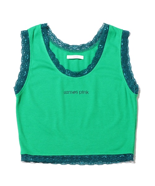 atmos pink(アトモスピンク)の「atmos pink 配色レースタンクトップ / アトモスピンク ハイショクレースタンクトップ(タンクトップ・レディース・サックスブルー/ピンク/グリーン・S/M)」の7枚目の写真