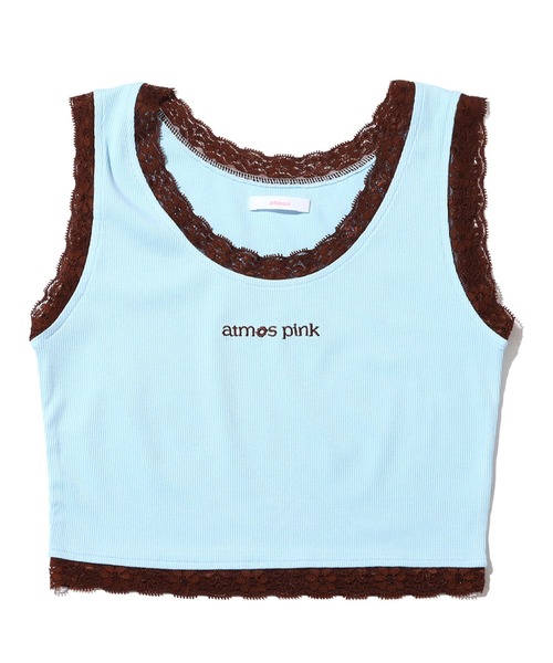 atmos pink(アトモスピンク)の「atmos pink 配色レースタンクトップ / アトモスピンク ハイショクレースタンクトップ(タンクトップ・レディース・サックスブルー/ピンク/グリーン・S/M)」の4枚目の写真