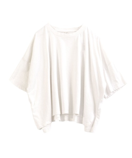 apartment department（アパートメントデパートメント）の「サスティナブルコットン ワイドシルエットTシャツ（Tシャツ/カットソー・レディース・オフホワイト/オレンジ/ライトカーキ/ネイビー・M）」の11枚目の写真