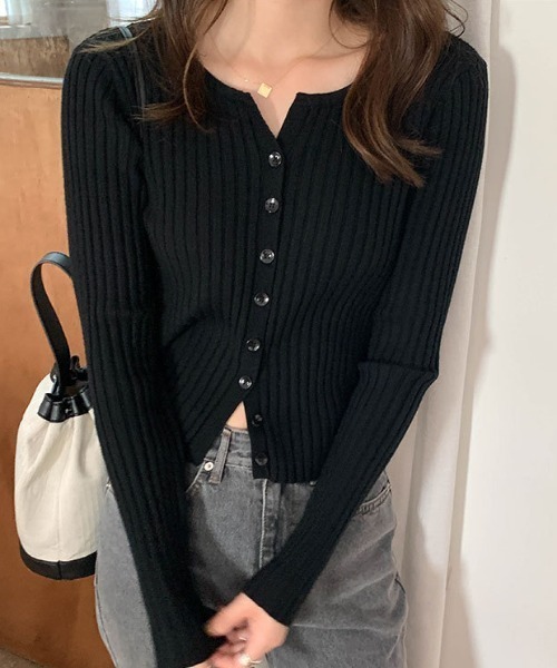 aimoha(アイモハ)の「シンプルカーディガン(カーディガン/ボレロ・レディース・ホワイト/ブラック/ベージュ/ブルー/グリーン/チョコ・FREE)」の3枚目の写真