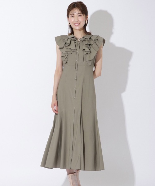 anmille ピコレース襟フレアOP ピコレース襟フレアワンピース｜evelyn