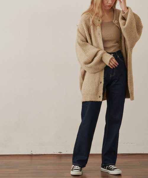 VANNIE U（ヴァニーユー）の「ストレートデニムパンツ（デニムパンツ・レディース・ネイビー/ブラック・FREE/S）」の9枚目の写真