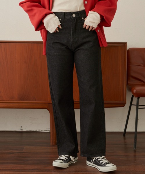 VANNIE U（ヴァニーユー）の「ストレートデニムパンツ（デニムパンツ・レディース・ネイビー/ブラック・FREE/S）」の19枚目の写真